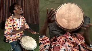 Djembe Solo Phrases GUINEAFARE Level 1  with background music [upl. by Ernestine]