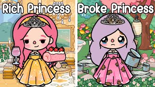 Rich Princess VS Broke Princess 👸🏼🏚️Toca Life World  Toca Life Story  Toca Boca [upl. by Delphina]