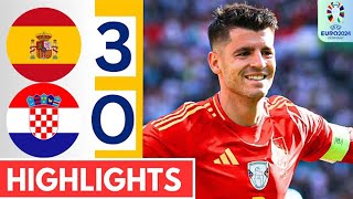 Spain vs Croatia 30 HIGHLIGHTS  EURO 2024 [upl. by Yespmed]