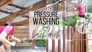 Pressure Washing Back Deck Part 1 Satisfying Pressure Washing  Deck Makeover  2024 [upl. by Llenrac]