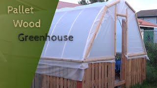 How I built a Pallet Greenhouse with a Rain Gutter Grow System [upl. by Nabe]