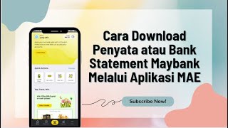 Cara Download Penyata atau Bank Statement Maybank Melalui Aplikasi MAE [upl. by Dat]