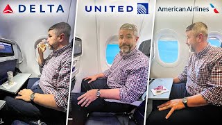 Is PREMIUM ECONOMY Worth It In The USA Delta vs American vs United [upl. by Judsen]