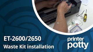 Waste ink kit installation Epson ET2650  2600 [upl. by Delaryd289]