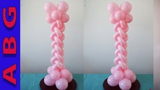 Balloon Column tutorial twisted braid decoration idea  Balloon Centerpiece how to [upl. by Rasure971]