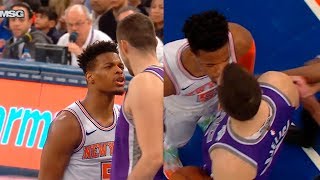 Dennis Smith Jr amp Nemanja Bjelica Exchange Words  Knicks vs Kings [upl. by Nnitsuj]