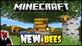 NEW BEES HIVES amp HONEY ADDED TO MINECRAFT 115 Minecraft [upl. by Colston268]