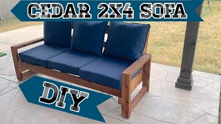 Easy DIY Cedar Outdoor Sofa  Woodworking [upl. by Valonia]