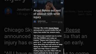 Angel Reese out for the rest of the Year wnba basketball wnbanews chicagosky shorts [upl. by Arad465]