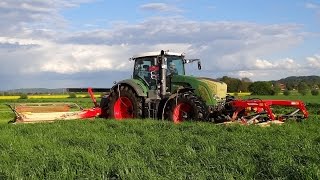 Gras auf Schwad mähen  Fendt 924 mit Fella SM 9314 [upl. by Eidnak]