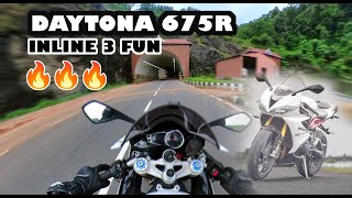 DAYTONA 675R fun ride  listen to the inline 3 sound😎 full send DAYTONA 675R😜 fun superbike [upl. by Zonda]