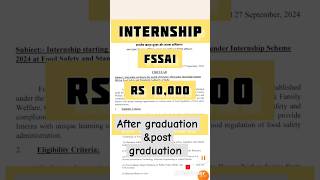 Internship in FSSAI internship internshipforstudent internshipinfssai fssai [upl. by Bora]