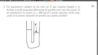 Problema de manómetro en U 1 [upl. by Bannon]