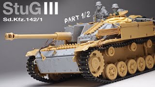 StuG III AusfG  Part 1  135 Tamiya  Tank Model   model building [upl. by Ahsyak]