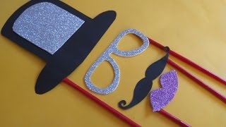 How to make Party Props at home  DIY Photobooth Props idea [upl. by Iz]