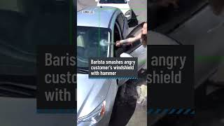 Seattle WA Barista smashes angry customer’s windshield with hammer [upl. by Lethia688]