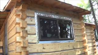 THE BACKWOODS CABIN Episode 15 A closeup look inside Over half the siding up on the outside [upl. by Inglebert]