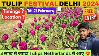 Tulip Festival Delhi 2024  Tulip Festival Delhi LocationTimings  Full Tour  Shantipath Delhi [upl. by Maible839]