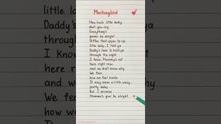 Lets sing and learn English  Mockingbird Lyrics shorts lyrics viral eminem [upl. by Petuu]