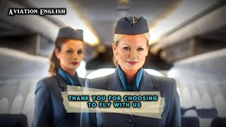 FLIGHT ATTENDANT safety demonstration Script  Cabin Crew  English for Flight Attendants [upl. by Yenohtna]