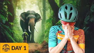 I CAME FACETOFACE WITH AN ELEPHANT Tanzania Traverse K2N Stage Race Day 1 [upl. by Melantha]