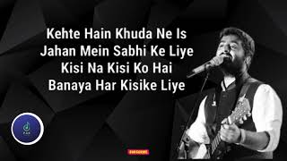 RAABTA LYRICS  ARIJIT SINGH  Kehte Hain Khuda Ne Is Jaha Mein Sabhi Ka Liye [upl. by Annay284]