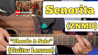 Senorita  Zindagi Na Milegi Dobara  Guitar Lesson  Chords amp Solo  Capo 2 With tab [upl. by Pathe]