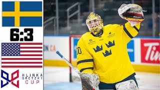 SWEDEN VS USA BRONZE MEDAL GAME HLINKA GRETZKY CUP 2024 [upl. by Cheston257]