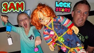 Do Not Open LOCK STARS TOYS at 3AM OMG So Creepy Chucky amp Clown in My House [upl. by Lowndes962]