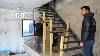 MSK Chantiers  Pose dun escalier suspendu  Métallerie Serrurerie Kopko [upl. by Cramer508]