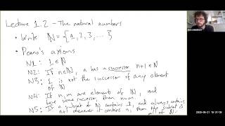 Lecture 12  The Natural Numbers and Induction [upl. by Alihet]