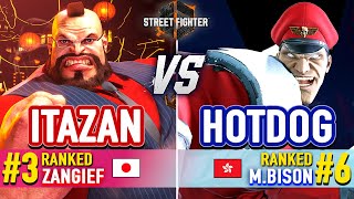 SF6 🔥 ITABASHI 3 Ranked Zangief vs HOTDOG 6 Ranked MBison 🔥 SF6 High Level Gameplay [upl. by Mitchel479]