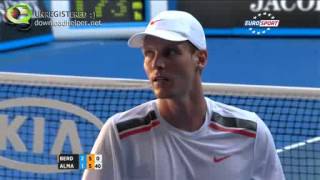 Nicolas Almagro hits Tomas Berdych  Australian Open 2012 [upl. by Ainud]