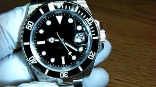 Parnis SterileDial Submariner Mens Watch SuperMacroed [upl. by Neeloj]