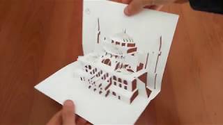 Hagia Sophia  kirigami pop up card paper art diy toturial make and learn amazing craft [upl. by Busch]