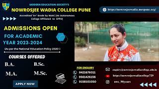 Admissions Open For Academic Year 2023  2024  top colleges in pune  wadia college  pune colleges [upl. by Mavis]