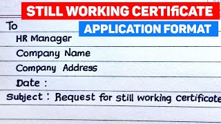 Application for still working certificate [upl. by Enella]