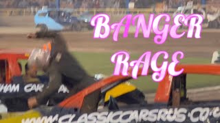 Crazy Banger Racing Head On Crash Driver Rage Hilarious  Arlington Stadium Raceway Spedeworth 4K [upl. by Ddal202]