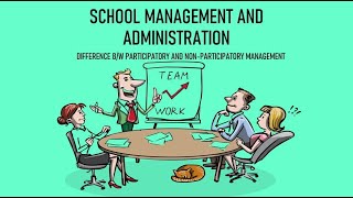 BEd  SCHOOL MANAGEMENT AND ADMINISTRATION DIFFERENCE BW PARTICIPATORY AND NONPARTICIPATORY MGMT [upl. by Morette]