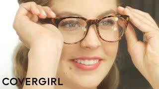 Simple Eye Makeup Tutorial for Glasses  COVERGIRL [upl. by Rehotsirk]