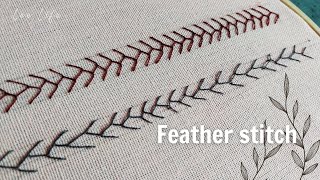 Feather stitch  embroidery stitch makes beautiful borders [upl. by Stevens]