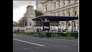 Why is the Cenotaph in London being used by those protesting against a war in the Middle East [upl. by Ailiec575]