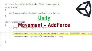 Unity 3d Learn to use the AddForce function to move a physics rigidbody object  C Impulse Force [upl. by Eugor]