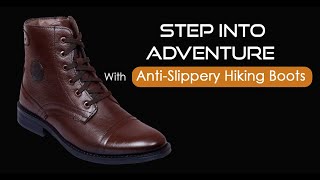 Original Leather Hiking Boots D 4080 With Antislippery Sole Design  Zoom Shoes [upl. by Nnelg]