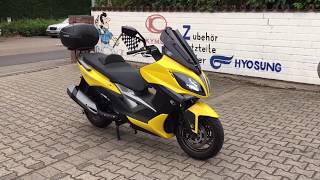 Kymco Xciting 400i ABS Yellow  Walkaround Helmet and Topcase Storage Details [upl. by Airad]