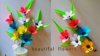 how to make modern flower sticks  amzing flowers sticks  wonderful flowers crafts [upl. by Annor]