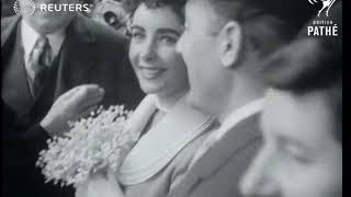 London wedding of actors Elizabeth Taylor to Michael Wilding 1952 [upl. by Anem]