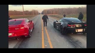 Camaro ZL1 VS C7 Z06 camarozl1 corvette supercharged chevy horsepower [upl. by Acinahs]