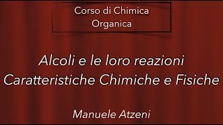 Caratteristiche chimiche e fisiche degli Alcoli L87 ProfAtzeni ISCRIVITI [upl. by Anihs]