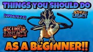 UPDATE 71 BEGINNERS GUIDE THINGS TO DO CATCHING UP IN KING LEGACY roblox kinglegacy [upl. by Kaylee]